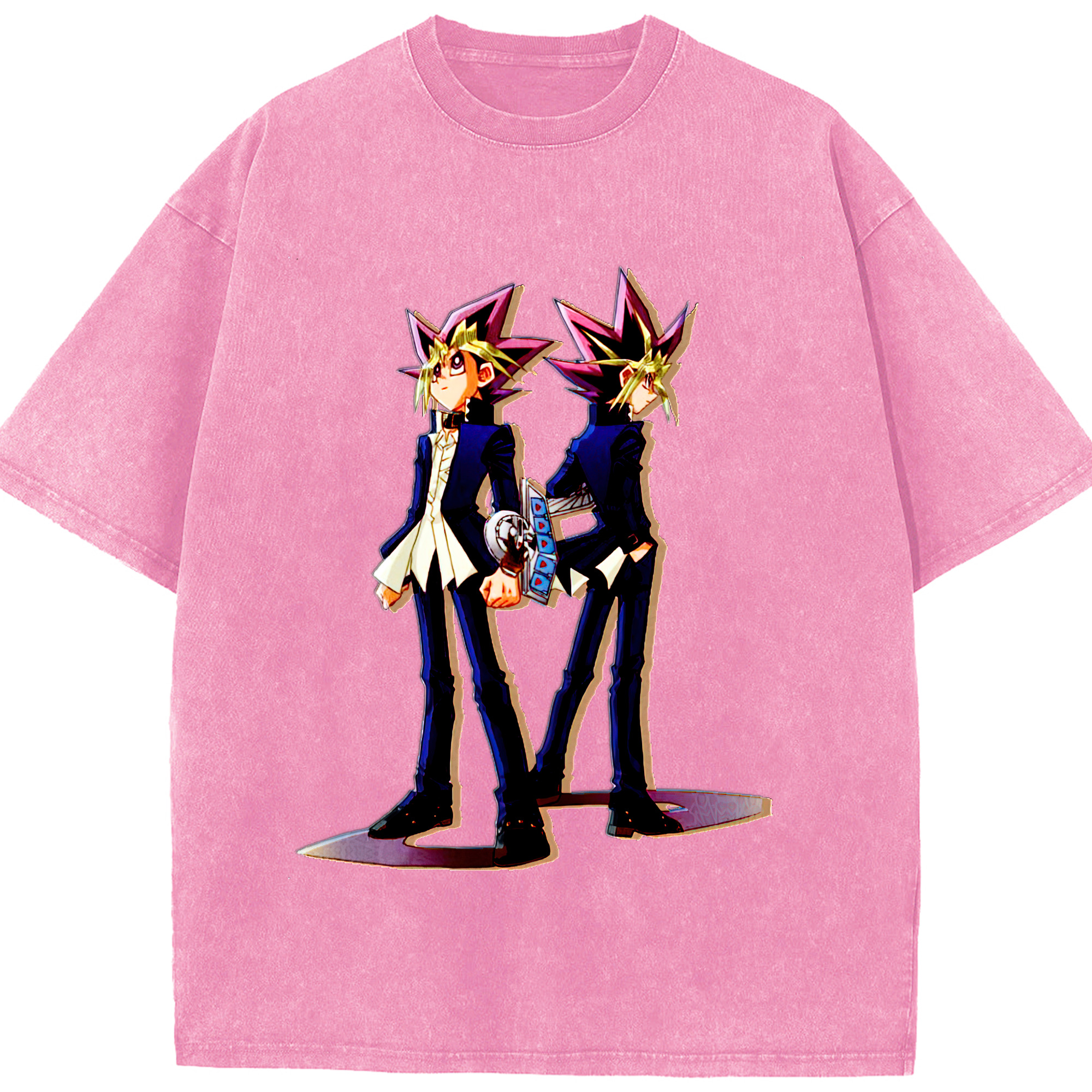 （画像用） 遊☆戯☆王 Yu-Gi-Oh! 綿100% ヴィンテージ風 半袖Tシャツ（フロントプリント）
